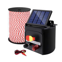 Thumbnail for Giantz Electric Fence Energiser 3km Solar Powered Energizer Charger + 500m Tape