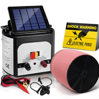 Thumbnail for Giantz Electric Fence Energiser 8km Solar Powered Energizer Charger + 1200m Tape