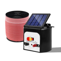 Thumbnail for Giantz Electric Fence Energiser 8km Solar Powered Energizer Charger + 1200m Tape