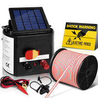 Thumbnail for Giantz 3km Solar Electric Fence Energiser Charger with 400M Tape and 25pcs Insulators