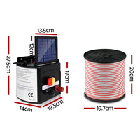 Thumbnail for Giantz 3km Solar Electric Fence Energiser Charger with 400M Tape and 25pcs Insulators