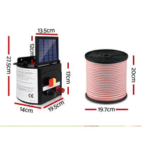 Thumbnail for Giantz 5km Solar Electric Fence Energiser Charger with 400M Tape and 25pcs Insulators