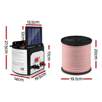 Thumbnail for Giantz 8km Solar Electric Fence Energiser Charger with 400M Tape and 25pcs Insulators