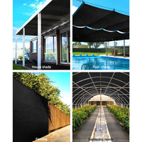 Thumbnail for Instahut 50% Sun Shade Cloth Shadecloth Sail Roll Mesh 1.83x20m 100gsm Black