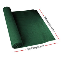 Thumbnail for Instahut 70% Sun Shade Cloth Shadecloth Sail Roll Mesh Outdoor 175gsm 1.83x20m Green