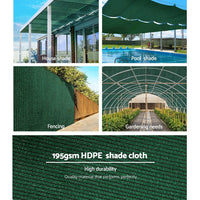 Thumbnail for Instahut 90% Sun Shade Cloth Shadecloth Sail Roll Mesh 1.83x20m 195gsm Green