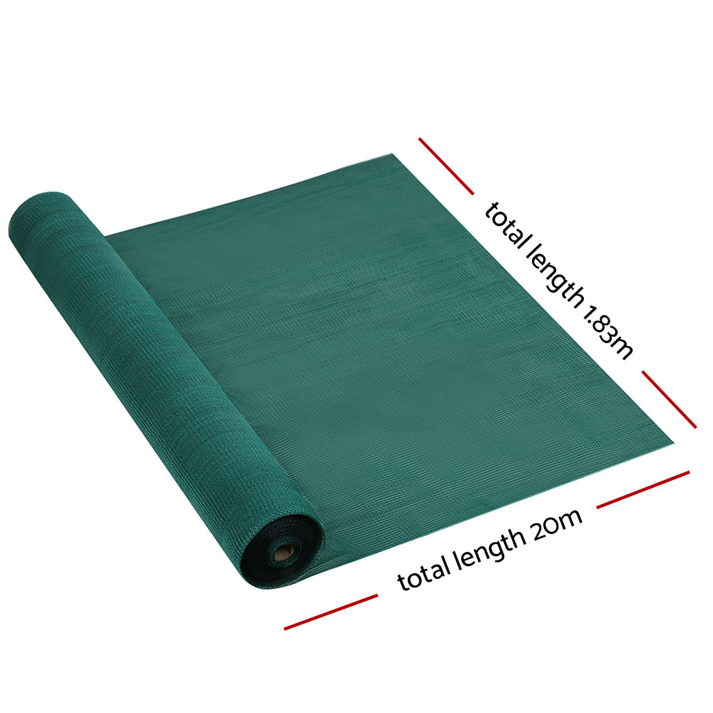 Instahut 1.83x20m 30% UV Shade Cloth Shadecloth Sail Garden Mesh Roll Outdoor Green