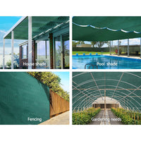 Thumbnail for Instahut 1.83x20m 30% UV Shade Cloth Shadecloth Sail Garden Mesh Roll Outdoor Green