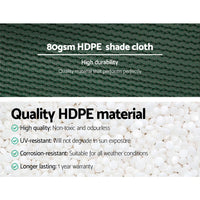 Thumbnail for Instahut 1.83x20m 30% UV Shade Cloth Shadecloth Sail Garden Mesh Roll Outdoor Green