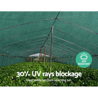 Thumbnail for Instahut 1.83x20m 30% UV Shade Cloth Shadecloth Sail Garden Mesh Roll Outdoor Green