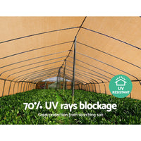 Thumbnail for Instahut 70%UV Sun Shade Cloth Shadecloth Sail Roll Mesh Outdoor 1.83x50m Beige