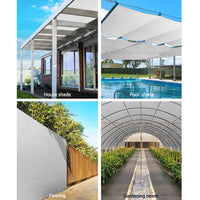 Thumbnail for Instahut 3.66x10m 50% UV Shade Cloth Shadecloth Sail Garden Mesh Roll Outdoor White