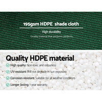 Thumbnail for Instahut 90% Sun Shade Cloth Shadecloth Sail Roll Mesh 3.66x10m 195gsm Green