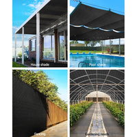 Thumbnail for Instahut 3.66x30m 30% UV Shade Cloth Shadecloth Sail Garden Mesh Roll Outdoor Black