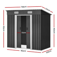 Thumbnail for Giantz Garden Shed 1.94x1.21M Sheds Outdoor Storage Workshop House Tool Shelter Sliding Door