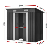 Thumbnail for Giantz Garden Shed Outdoor Storage Sheds Tool Workshop 1.94x1.21M with Base