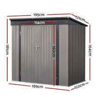 Thumbnail for Giantz Garden Shed 1.95x1.31M Sheds Outdoor Storage Steel Workshop House Tool Double Door