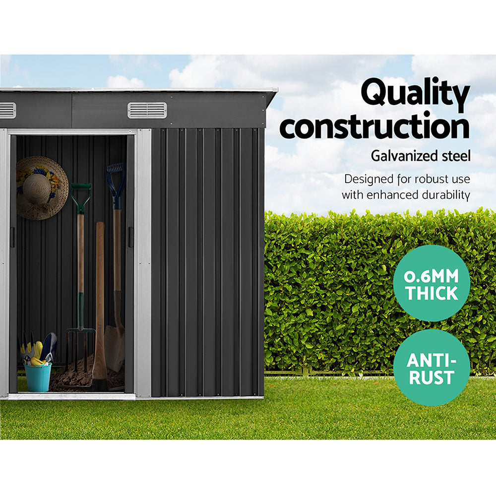 Giantz Garden Shed 2.38x1.31M Sheds Outdoor Storage Tool Metal Workshop Shelter Sliding Door