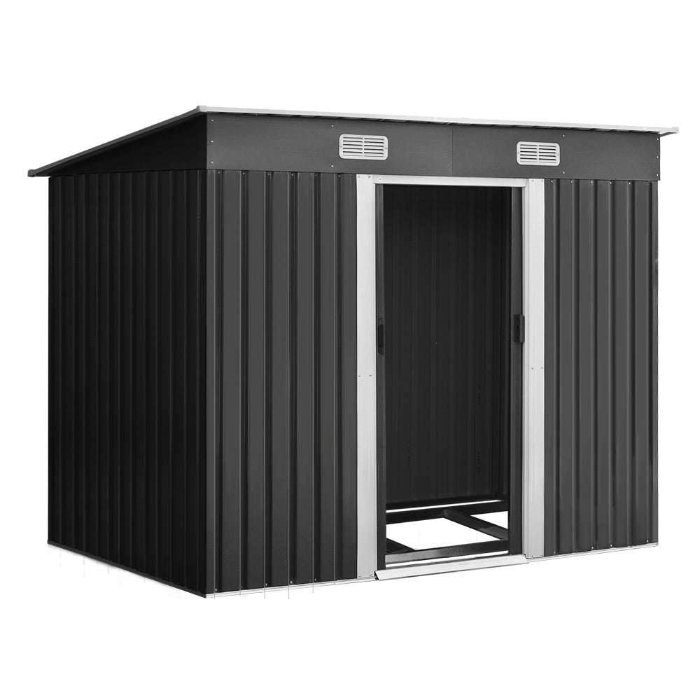 Giantz Garden Shed 2.38x1.31M w/Metal Base Sheds Outdoor Storage Tool Workshop Sliding Door