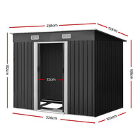 Thumbnail for Giantz Garden Shed 2.38x1.31M w/Metal Base Sheds Outdoor Storage Tool Workshop Sliding Door