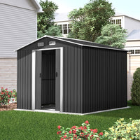 Thumbnail for Giantz Garden Shed 2.58x3.14M w/Metal Base Sheds Outdoor Storage Workshop Shelter Sliding Door