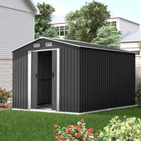 Thumbnail for Giantz Garden Shed 2.6x3.9M w/Metal Base Sheds Outdoor Storage Workshop Tool Shelter Sliding Door