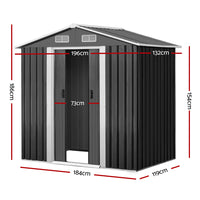 Thumbnail for Giantz Garden Shed Outdoor Storage Sheds 1.96x1.32M Tool Workshop Metal Grey