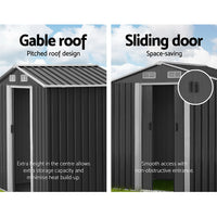 Thumbnail for Giantz Garden Shed Outdoor Storage Sheds 1.96x1.32M Tool Workshop Metal Grey