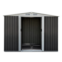 Thumbnail for Giantz Garden Shed 2.58x2.07M w/Metal Base Sheds Outdoor Storage Double Door Tool