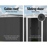 Thumbnail for Giantz Garden Shed 2.58x2.07M w/Metal Base Sheds Outdoor Storage Double Door Tool