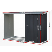 Thumbnail for Giantz Garden Shed Sheds Outdoor Tool 2.49x1.04M Storage Workshop House Galvanised Steel