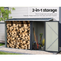 Thumbnail for Giantz Garden Shed Sheds Outdoor Tool 2.49x1.04M Storage Workshop House Galvanised Steel