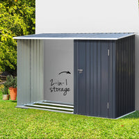 Thumbnail for Giantz Garden Shed Sheds Outdoor Tool 2.49x1.04M Storage Workshop House Galvanised Steel