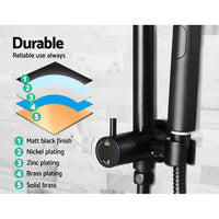 Thumbnail for Cefito WELS 9'' Rain Shower Head Set Round Handheld High Pressure Wall Black