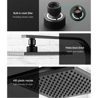 Thumbnail for Cefito WElS 8'' Rain Shower Head Set Square High Pressure Wall Arm DIY Black