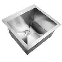 Thumbnail for Cefito 53cm x 50cm Stainless Steel Kitchen Sink Under/Top/Flush Mount Silver