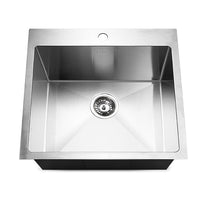 Thumbnail for Cefito 53cm x 50cm Stainless Steel Kitchen Sink Under/Top/Flush Mount Silver