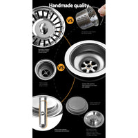 Thumbnail for Cefito 60cm x 45cm Stainless Steel Kitchen Sink Under/Top/Flush Mount Silver