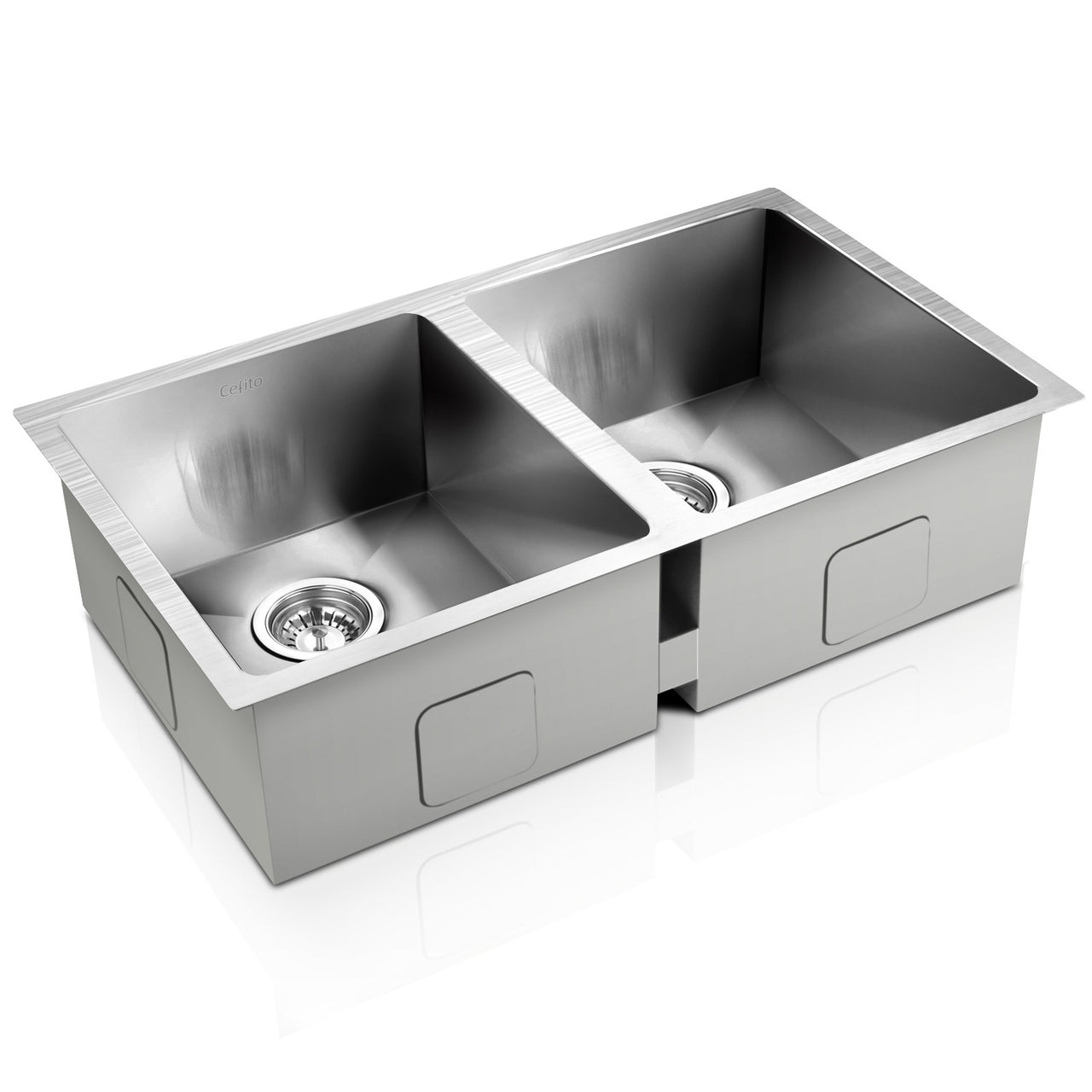 Cefito 77cm x 45cm Stainless Steel Kitchen Sink Under/Top/Flush Mount Silver