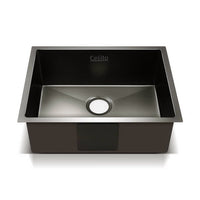 Thumbnail for Cefito 60cm x 45cm Stainless Steel Kitchen Sink Under/Top/Flush Mount Black