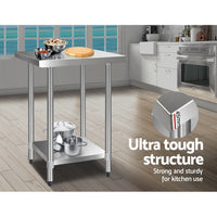 Thumbnail for Cefito 610 x 610m Commercial Stainless Steel Kitchen Bench