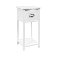 Thumbnail for Artiss Bedside Table Nightstand Drawer Storage Cabinet Lamp Side Shelf White