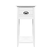 Thumbnail for Artiss Bedside Table Nightstand Drawer Storage Cabinet Lamp Side Shelf White