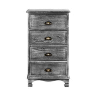 Thumbnail for Artiss Bedside Tables Drawers Cabinet Vintage 4 Chest of Drawers Grey Nightstand