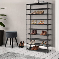 Thumbnail for Artiss Shoe Rack 10-Tier (50 Pair) Shoes Organiser DIY Stackable Organizer Storage Shelf Stand Holder Portable Wardrobe Black