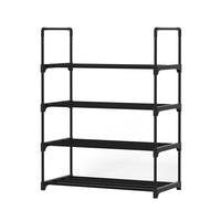 Thumbnail for Artiss Shoe Rack Stackable Shelves 4 Tiers 55cm Shoes Storage Stand Black