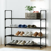 Thumbnail for Artiss Shoe Rack Stackable 4 Tiers 80cm Shoes Shelves Storage Stand Black