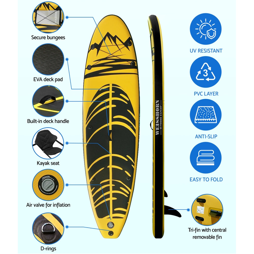 10ft Inflatable Kayak-Stand Up Paddle Board-Surfboard-Weisshorn