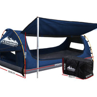 Thumbnail for Weisshorn Double Swag Camping Swags Canvas Free Standing Dome Tent Dark Blue