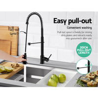 Thumbnail for Cefito Pull Out Kitchen Tap Mixer Basin Taps Faucet Vanity Sink Swivel Brass WEL In Black